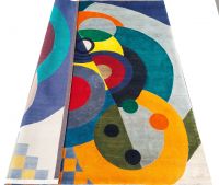 Sonia DELAUNAY (1885-1979) d'après - Tapis en laine Mérinos noué à la main, 250/200cm.