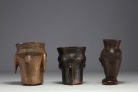 Africa DRC - Set of three Kuba cups, early 20th century.