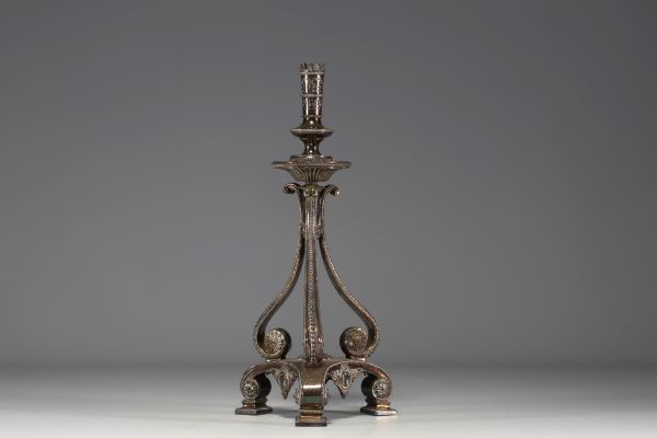 Silver-plated candelabra, France, 19th century.