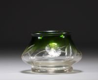 MOSER Karlsbad - Small vase with floral decoration in shades of green, circa 1900.