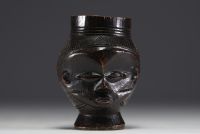 Africa DRC - Kuba libatory cup in carved wood.