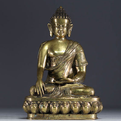 China - Gilt bronze Buddha, 20th century.