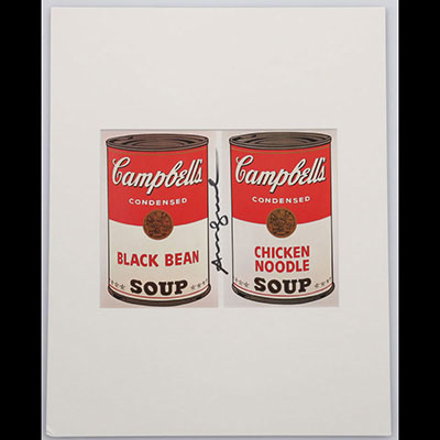 Andy Warhol - Campbell’s Hand signed by Andy Warhol with a black marker on the front in an offset print.