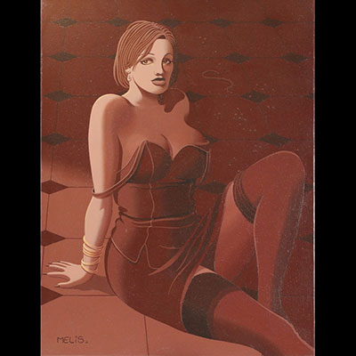 Jean-Marie MELIS (1956) Oil on canvas of a young woman