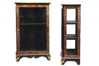 Pair of Boulle marquetry display cabinets in tortoise shell and brass from Napoleon III period