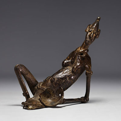 Mali - Carved bronze figure.