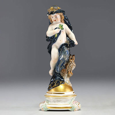 Meissen - Sujet en porcelaine polychrome, d'époque XIXème.