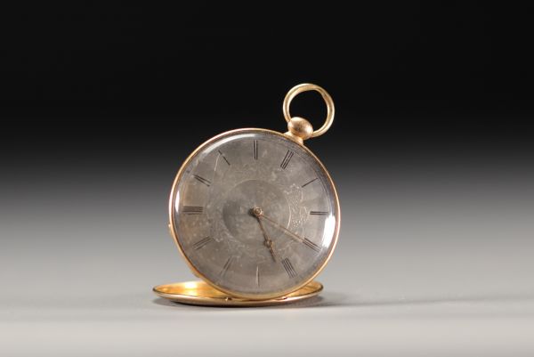 Pocket watch in 18K yellow gold 750°/°°, gross weight 54.6 gr