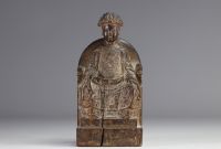 Chine - Dignitaire, statue en bois de la dynastie Qing (清朝)