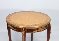 Small marquetry and ormolu pedestal table in the style of Adam WEISWEILER (1744-1820)