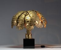 Ateliers Christian Téchoueyres for Maison Jansen - Palm tree lamps in solid brass, circa 1970.