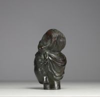 Indonésie - Tête de Bouddha en bronze.