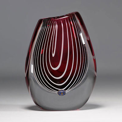 Vicke LINDSTRAND (1904-1983) Entwurf zebra vase from Kosta (Sweden)