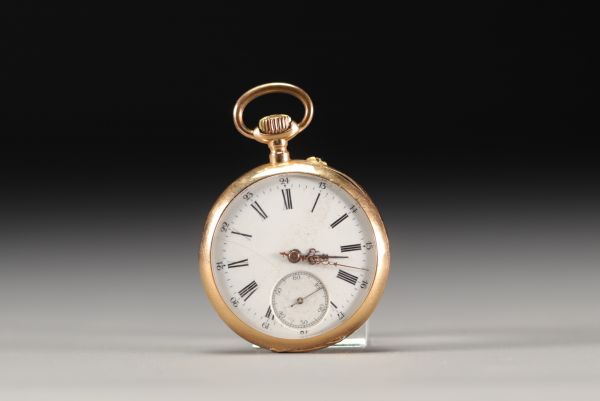 Pocket watch in 18K yellow gold 750°/°°, gross weight 70.5 gr