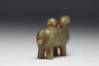 China - Very rare and exceptional celadon jade elephant, SHANG dynasty.