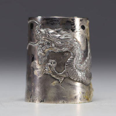 China - Sterling silver goblet with Dragon design.