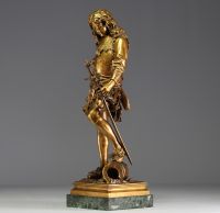 Benoît Lucien HERCULE (1846-1913) ‘Gentleman in armour’ Gilt bronze sculpture, signed and stamped by the Thiébaut foundry in Paris.