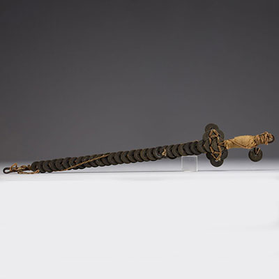 China - Lucky sword made of sapèques, 19th-20th century.