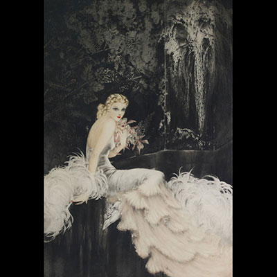 Louis ICART (1888-1950) ‘Orchids’ Lithograph signed and numbered.