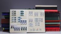 Set of various stamp albums and documents from China and around the world.