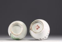 Chine - Ensemble de deux vases Qianjiang cai en porcelaine.