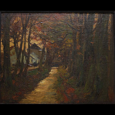 Joseph Charles FRANÇOIS (1851-1940) ‘La drève du Château’ Oil on panel, signed.