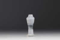 DAUM Nancy - Miniature vase in frosted acid-etched glass with mill design.