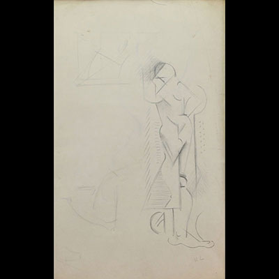 Henri LAURENS (1885-1954) attr. to “Cubist sketch” Pencil on paper, circa 1930-40.