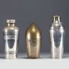 Set of three Art Deco silver-plated metal shakers, one of which was made by Gallia, France