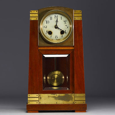 Mantel clock in the Gustave Serrurier-Bovy style, circa 1910-30.