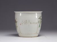 China - Porcelain planter with figures, 19th century.