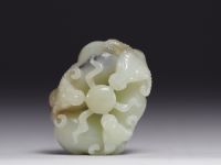 China - group of three jade goats, Qing period.