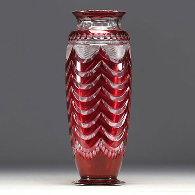 Val Saint Lambert - Joseph SIMON (1869-1960) Vase modèle 