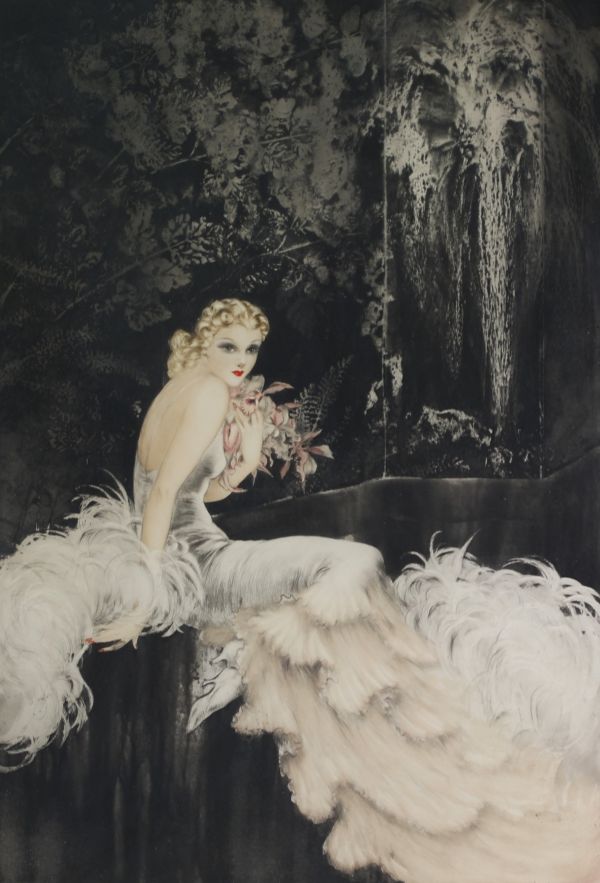 Louis ICART (1888-1950) ‘Orchids’ Lithograph signed and numbered.