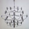 Gino SARFATI (1912-1985) Grand lustre à fût central en métal chromé, cinquante bras de lumière attenants, modèle n° 2097, édité par Arteluce à partir de 1958