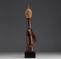 Africa - BURKINA - MOSSI - Fertility doll in carved and scarified wood covered in leather.