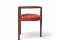 Modernist Art Deco tripod armchair in mahogany veneer.