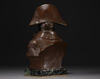 Renzo COLOMBO (1856-1885) Bust of Napoleon 1st in bronze with shaded brown patina, 1885.
