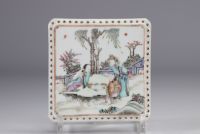 China - A pair of Famille Rose porcelain plaques decorated with figures.