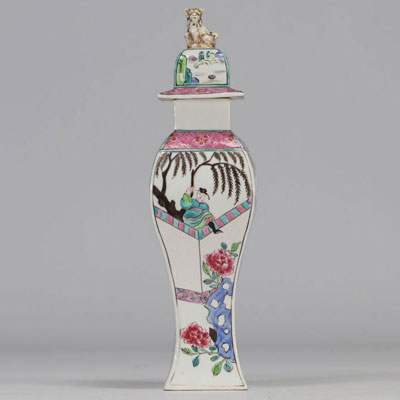 China - porcelain covered vase, famille rose.