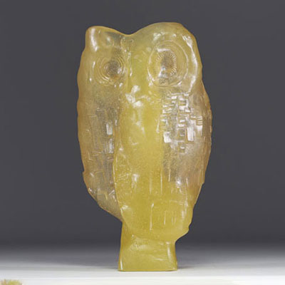 Maurice LEGENDRE (1928- ) for DAUM Nancy - Great Horned Owl in pâte de verre.