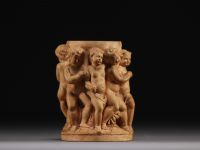 Small terracotta pot with Putti decoration. 19th century.