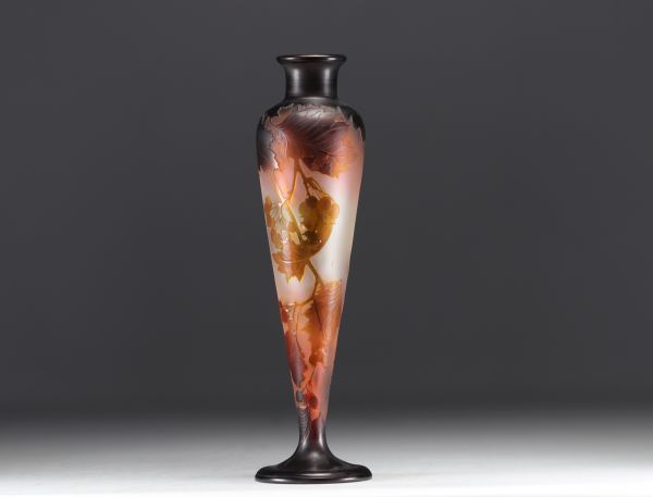 Émile GALLÉ - Vase en verre multicouche aux Baies.