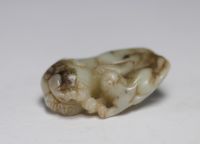 China - Carved jade reclining lions, 18th century.