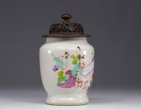 China - Famille rose covered pot