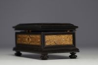 Marquetry box, various materials, mark I. Wolf K. Danisther court supplier, GMUNDEN.