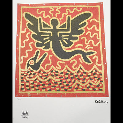 Keith Haring (after) - Angel Mermaid - Offset lithograph on wove paper Signature print, dry stamp of the Foundation Limited edition of 150 copies