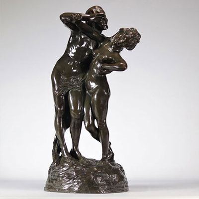 Jef LAMBEAUX (1852-1908) Rare grande statue en bronze 