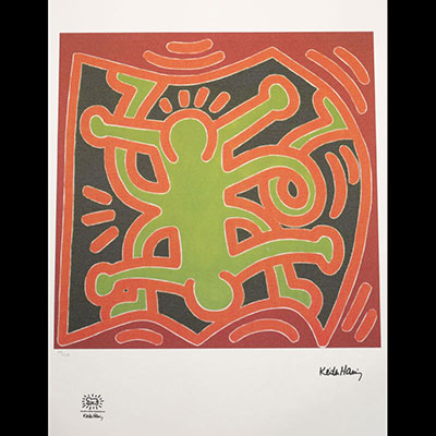 Keith Haring (after) - Human Fusion - Offset lithograph on wove paper Signature print, dry stamp of the Foundation Limited edition of 150 copies