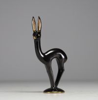 Eduard HERMANUTZ (1902-1992) for V&B Luxembourg - ‘Biche’ in black and gold earthenware, N°535, circa 1935-40.